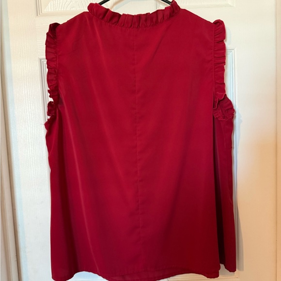 SHEIN Red Ruffled Blouse - Picture 2 of 3